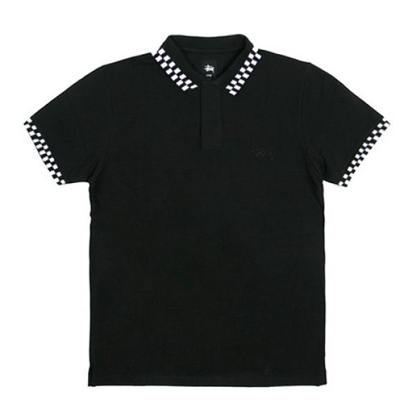 CHECKER POLO-BLK
