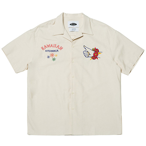 Hitch-hiker Open-collar Shirts  (ivory)