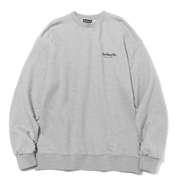 (MG1807CR06) BROKEN SKATEBOARD DRAWING CREWNECK GRAY