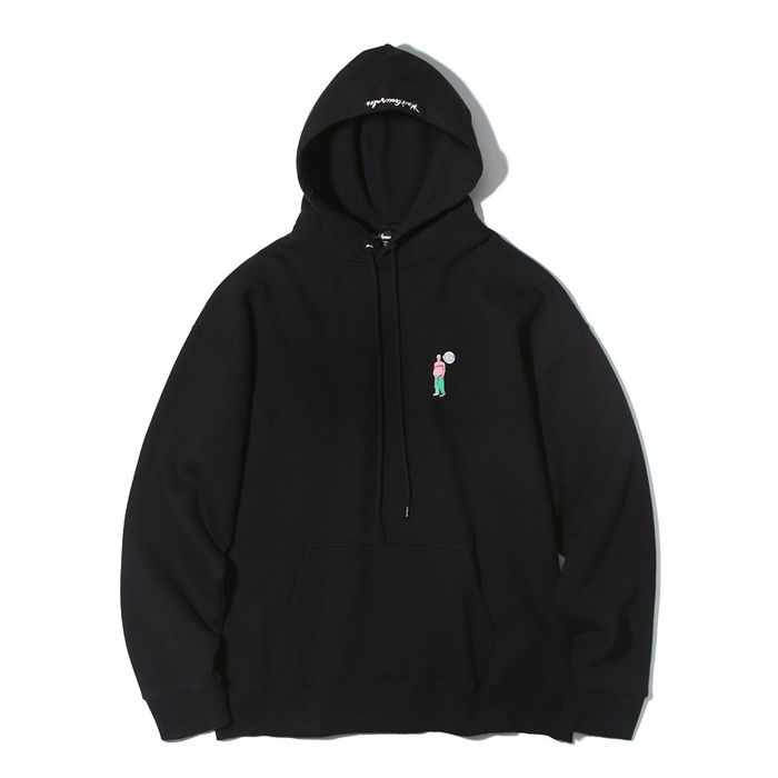 (HD07) SOMETHING HOODIE BLACK