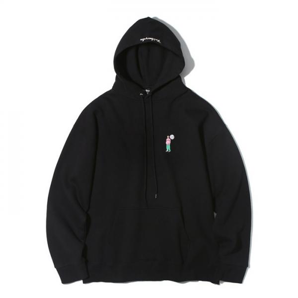 (HD07) SOMETHING HOODIE BLACK