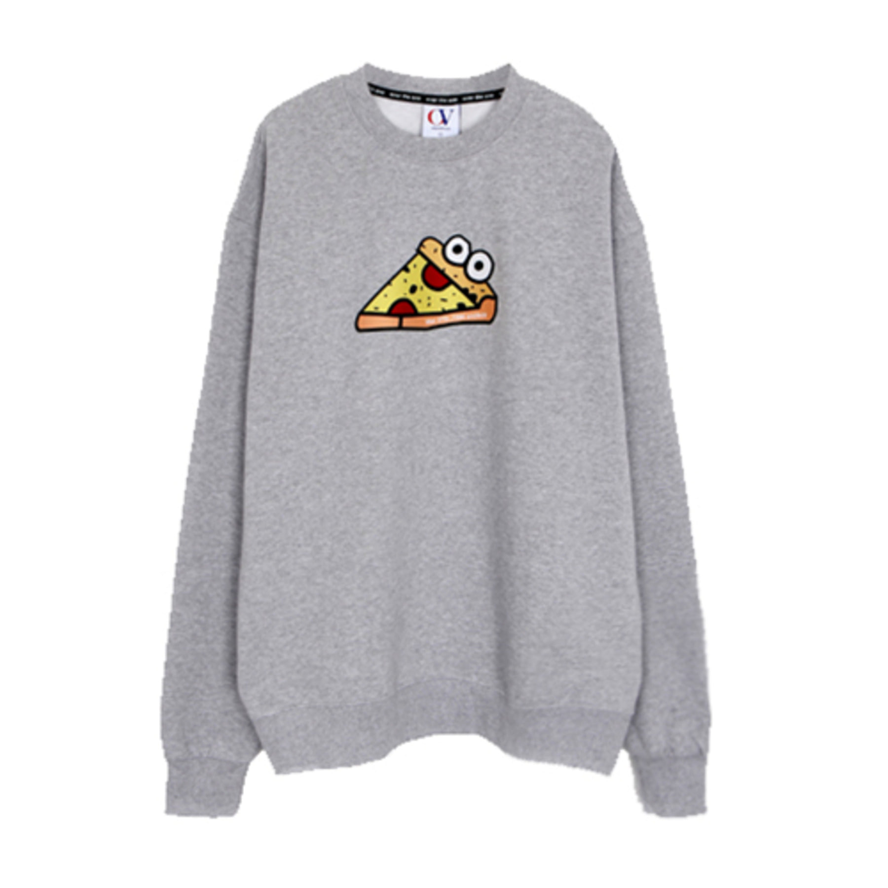 [191]PIZZA CHARACTER SWEATSHIRTS(GRAY)