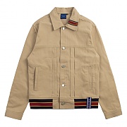 [ROMANTIC CROWN] Color Tape Trucker Jacket_beige