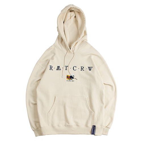 [ROMANTIC CROWN] RMTCRW Flag Hoodie_oatmeal