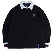 [ROMANTIC CROWN] 24h Collar Crew Neck_navy