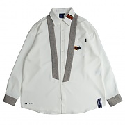 [ROMANTIC CROWN] Cuffs Tie Shirt_white