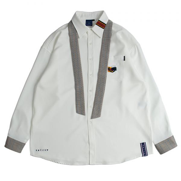 [ROMANTIC CROWN] Cuffs Tie Shirt_white