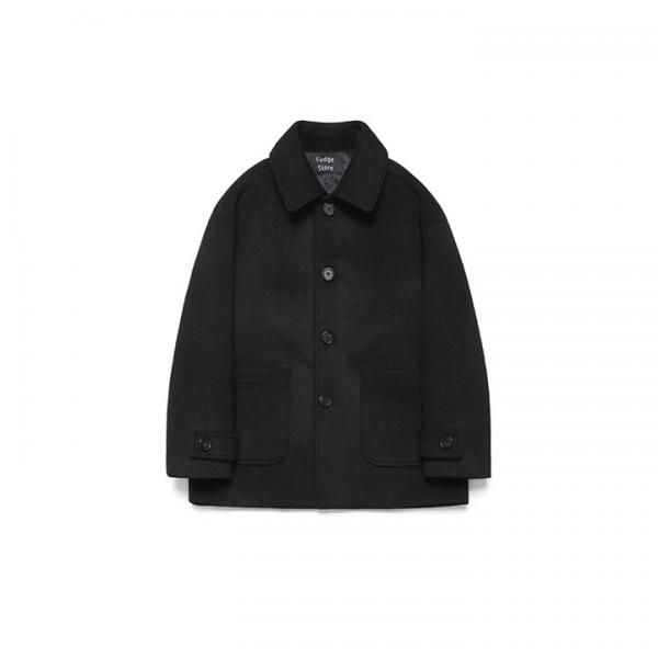 Wool Over Half Coat_Black