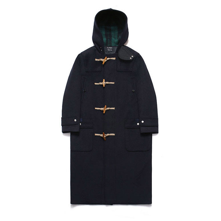 Wool Over Long Duffle Coat_Dusky Navy