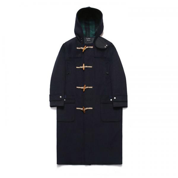 Wool Over Long Duffle Coat_Dusky Navy
