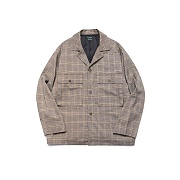 [5½ ] Wide Check Wool Trucker_Brown Check