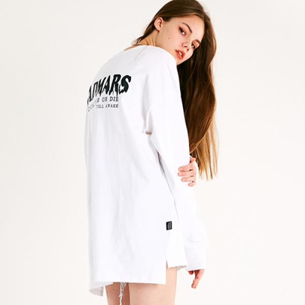 DRIP LOGO LONG SLEEVE SHIRTS_WHITE