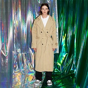 UNISEX WIDE OVER LONG TRENCH COAT_BEIGE