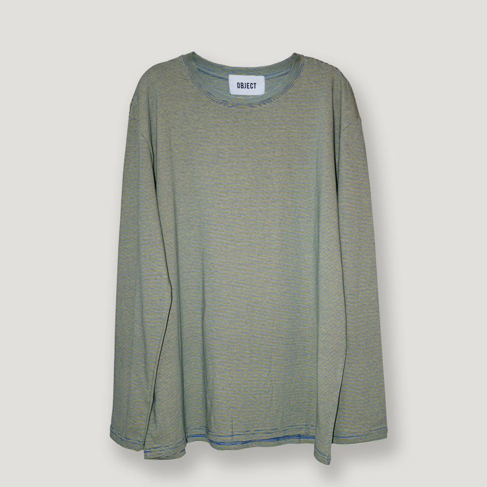 OVERSIZED STRIPE LONG SLEEVE_YELLOW/GREEN