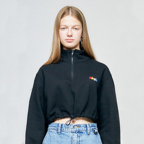 RAINBOW STRING ZIPUP T-SHIRT HA [BLACK]