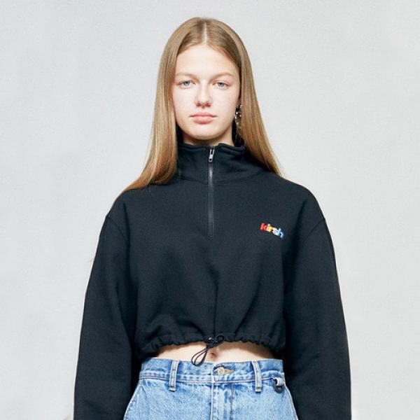 RAINBOW STRING ZIPUP T-SHIRT HA [BLACK]