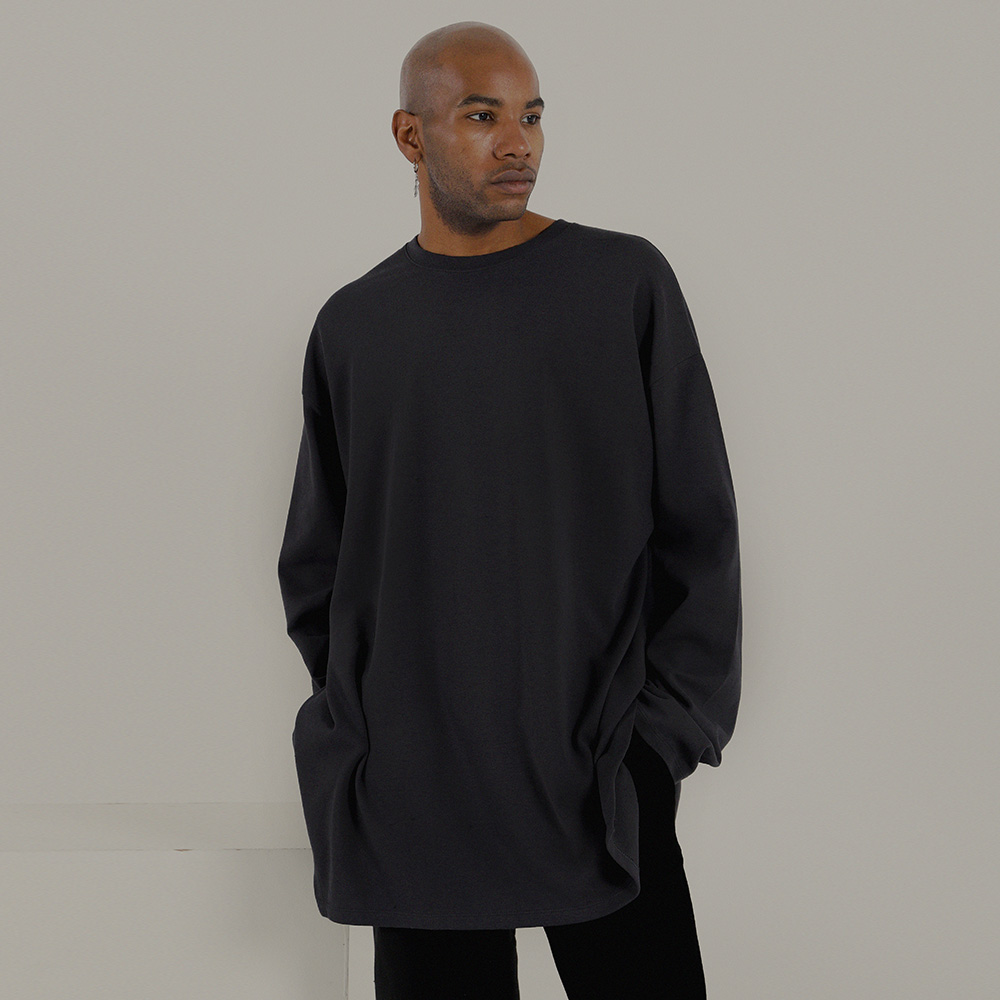 LAYERED LONG TEE (black)