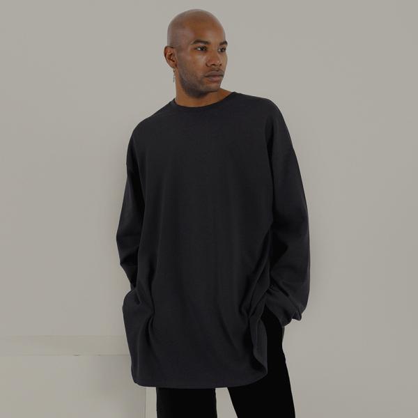 LAYERED LONG TEE (black)