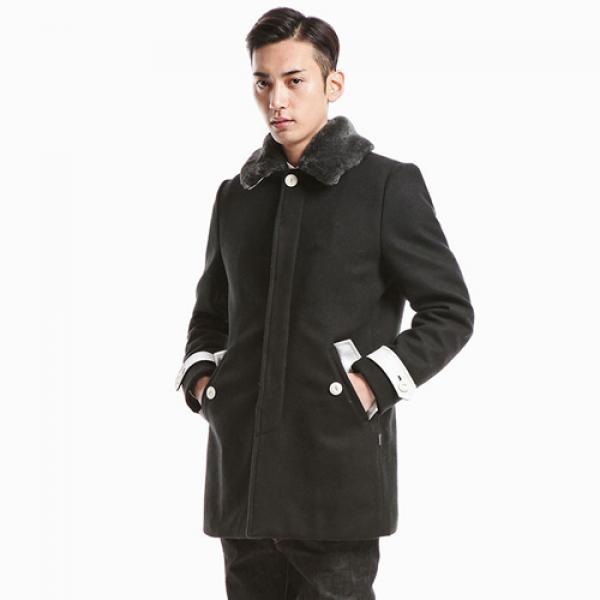 [ROMANTIC CROWN] SHIT MAC COAT_BLK