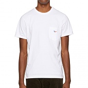 TRICOLOR FOX PATCH POCKET T-SHIRT-WHITE