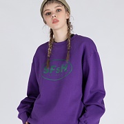 BASIC LOGO PRINTED CREW-NECK SWEATSHIRT (SAF3TS02) (PURPLE)