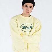 BASIC LOGO PRINTED CREW-NECK SWEATSHIRT (SAF3TS02) (YELLOW)