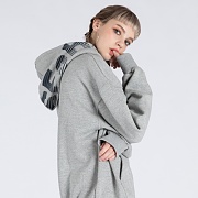 SFsH PRINTED BASIC HOODIE SWEATSHIRT (SAF3HD01) (MELANGE GREY)