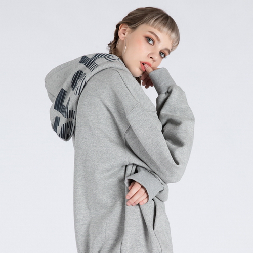 SFsH PRINTED BASIC HOODIE SWEATSHIRT (SAF3HD01) (MELANGE GREY)