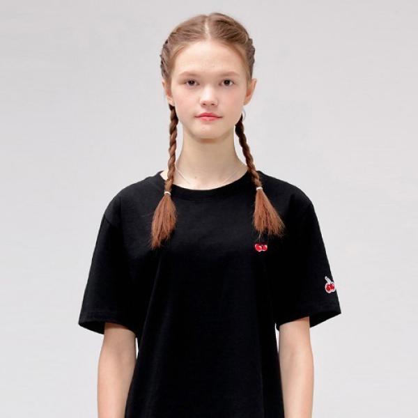 HEART CHERRY T-SHIRTS IS [BLACK]