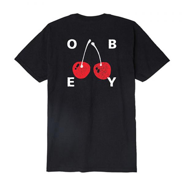 (163081895) OBEY CHERRIES 2 TEE-BLK