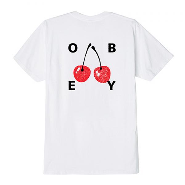 (163081895) OBEY CHERRIES 2 TEE-WHT