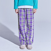 LOGO CHECK BANDING PANTS (PURPLE)
