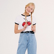 BIG CHERRY RINGER TEE IS [WHITE]