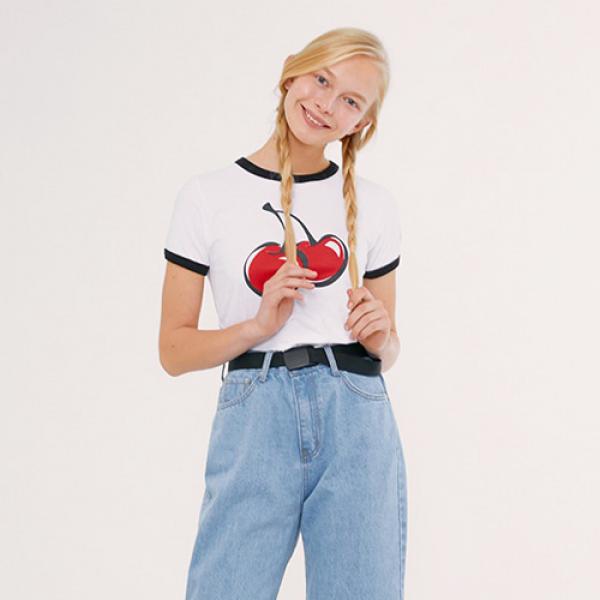 BIG CHERRY RINGER TEE IS [WHITE]