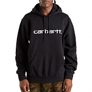 (I026270) HOODED CARHARTT SWEATSHIRT-BLACK/WHITE