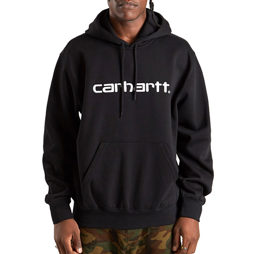 (I026270) HOODED CARHARTT SWEATSHIRT-BLACK/WHITE