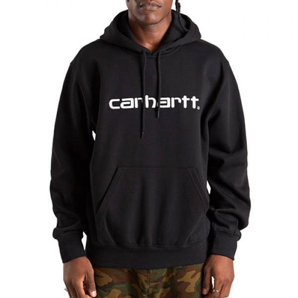 (I026270) HOODED CARHARTT SWEATSHIRT-BLACK/WHITE
