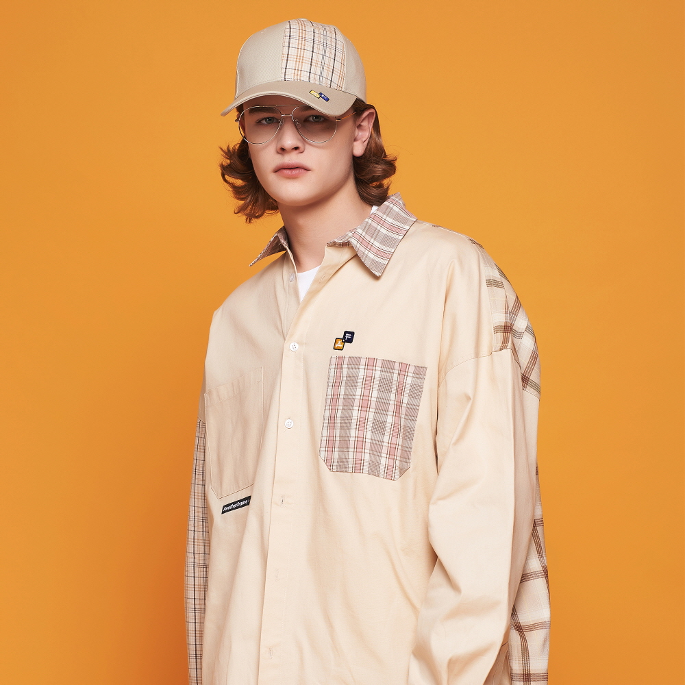 AF MIXED CHECK SHIRT (BEIGE)