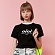 SERIF LOGO CROP T-SHIRTS-BLACK