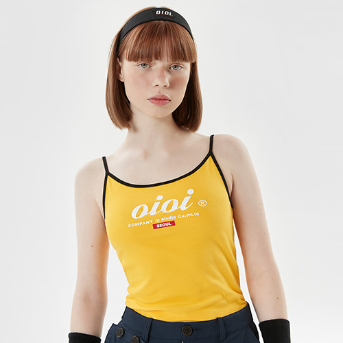SERIF LOGO SLEEVELESS T-SHIRTS-YELLOW