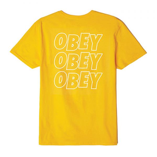 (166721489) OBEY JUMBLE LO - FI TEE-DUSTY YEL