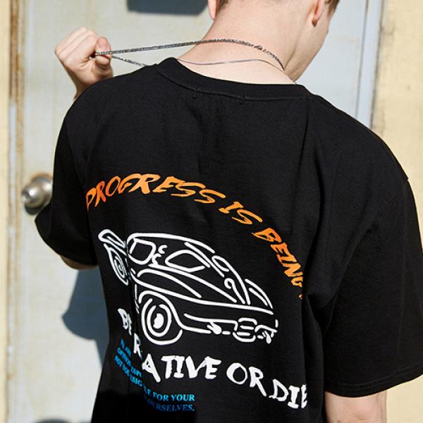 CAR SLOGAN T-SHIRTS_BLACK