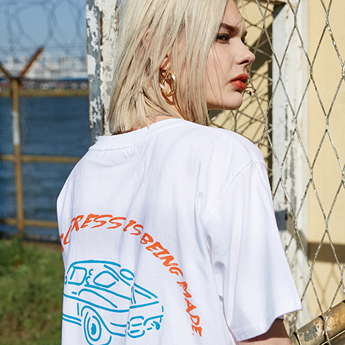 CAR SLOGAN T-SHIRTS_WHITE