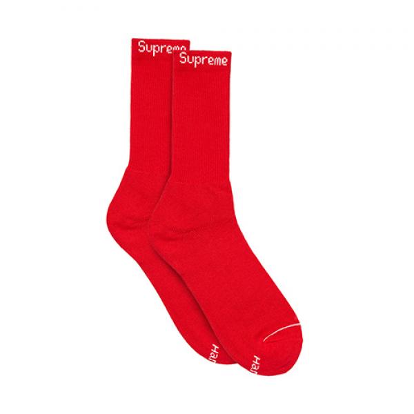 HANES CREW SOCKS-RED (1EA)