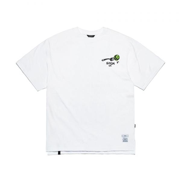 STIGMA FORK OVERSIZED T-SHIRTS WHITE