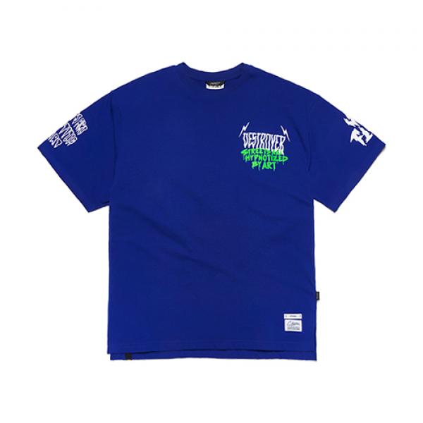 STIGMA LIGHTNING OVERSIZED T-SHIRTS BLUE